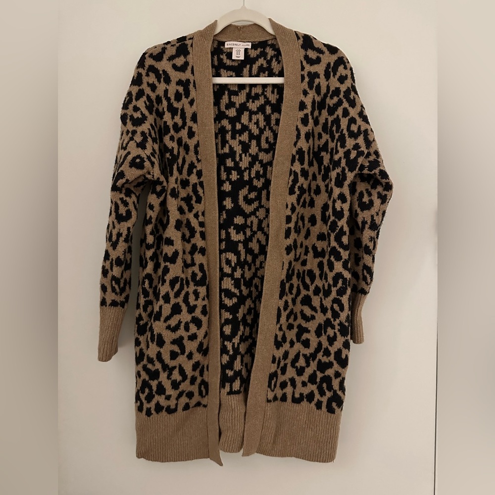 Sincerely Jules Cardigan in leopard print